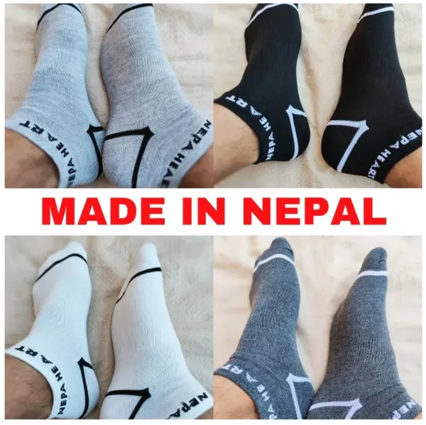 Pack of 4 Pairs of Ankle Socks for Men- PROUDLY MADE-IN-NEPAL - Fashion | Socks For Men | Men's Footwear